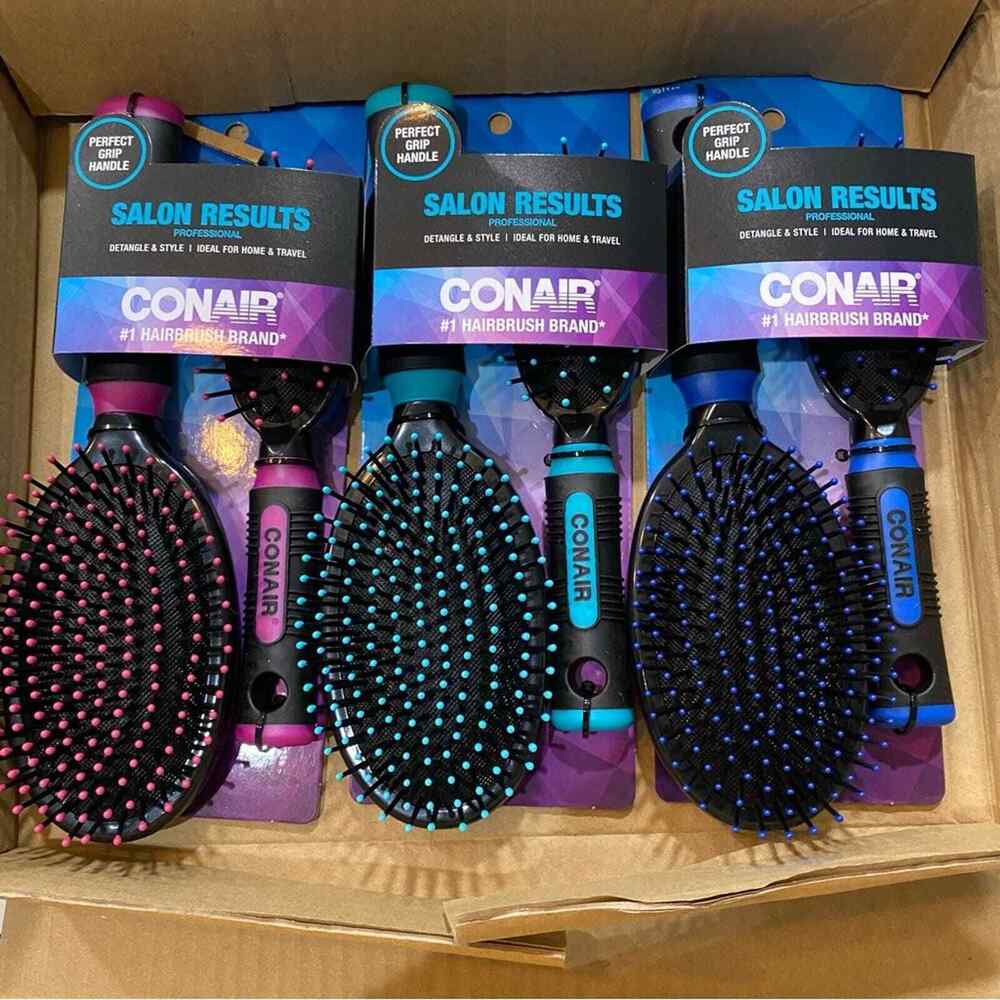 Conair Oval Hair Brush 6pc Professional Full & Mid Size Nylon Cushion Detangle